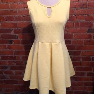 Vibrant Yellow Keyhole Dress